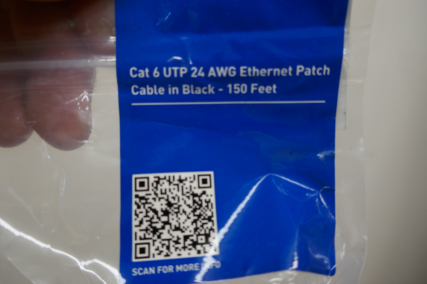 Cable Matters Cat6 Ethernet Cable (150ft, Black) – Snagless RJ45 Patch Cord, High-Speed LAN