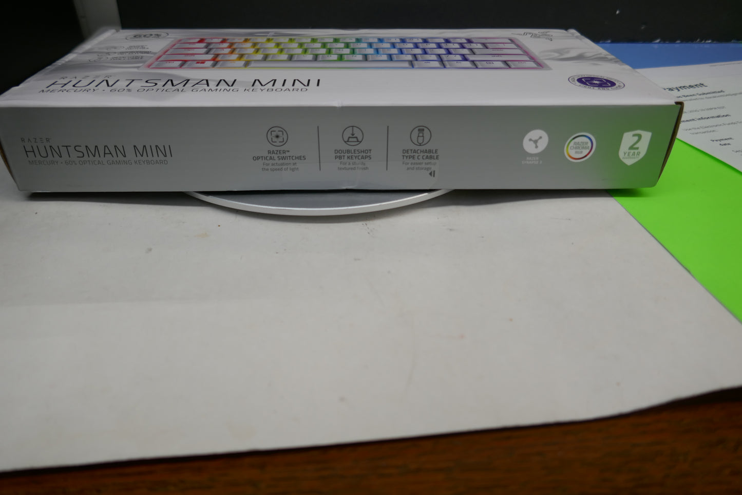 Razer Huntsman Mini Optical Gaming Keyboard (Mercury White) 60% – Clicky Purple Switches