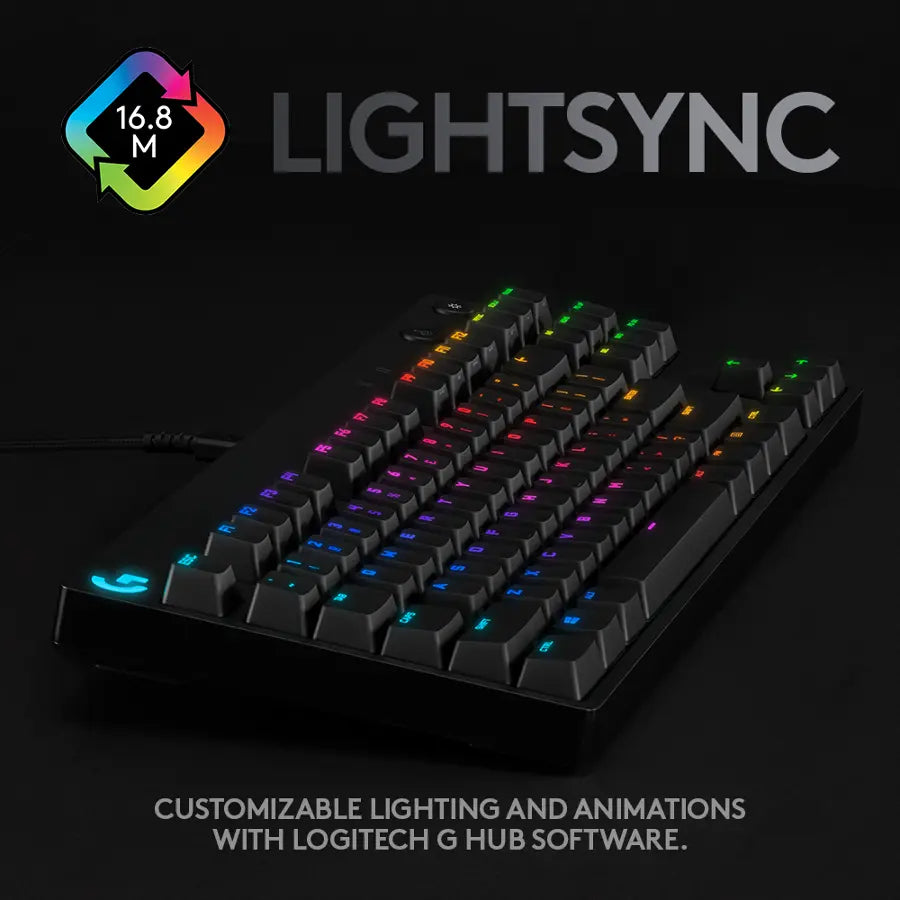 Logitech G PRO TKL Wired Mechanical Gaming Keyboard – GX Blue Clicky Switches, RGB Backlit – Black