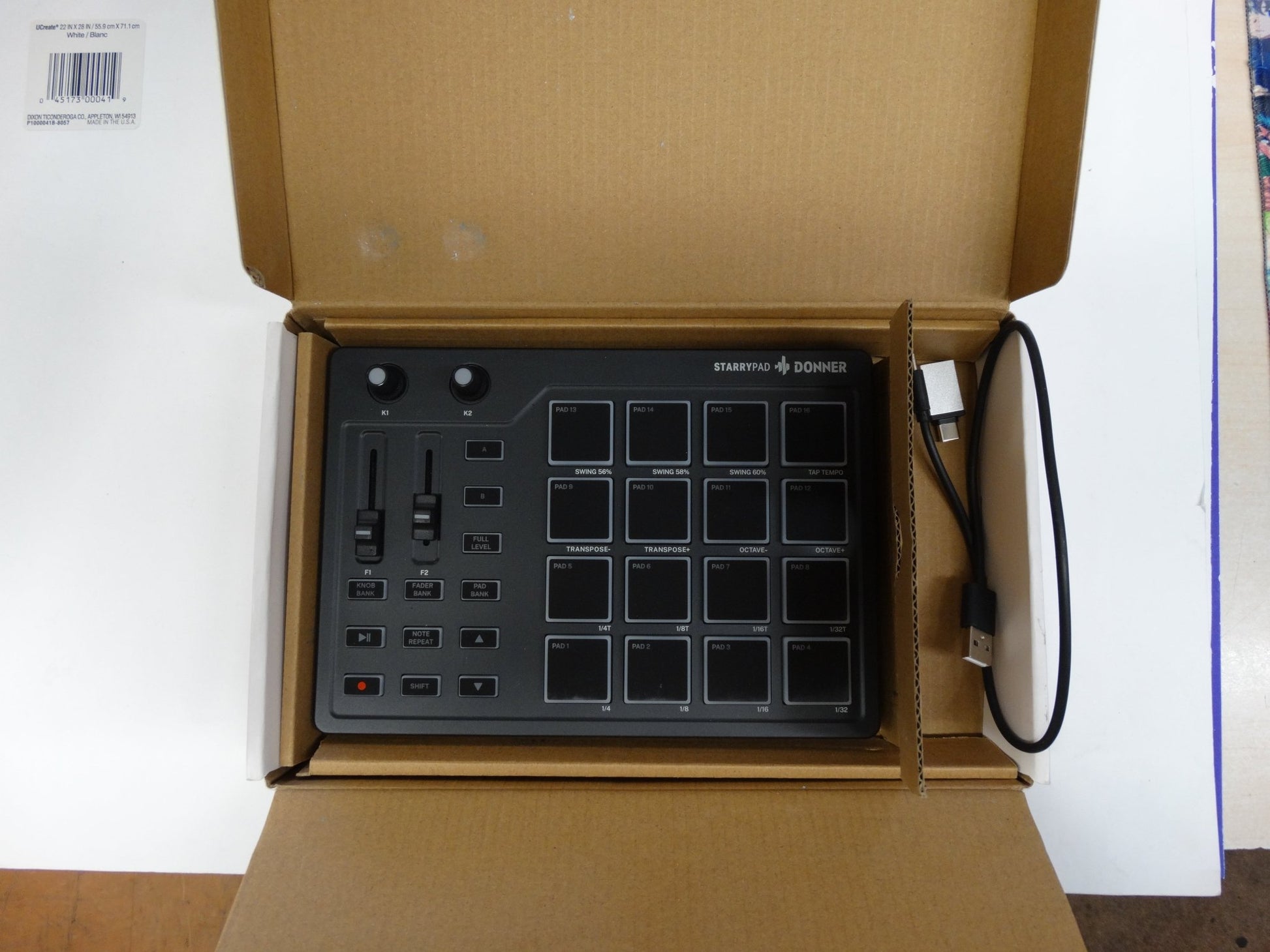 Donner StarryPad USB MIDI Pad Controller – 16 RGB Pads for Music Production - WeBuyElectronic
