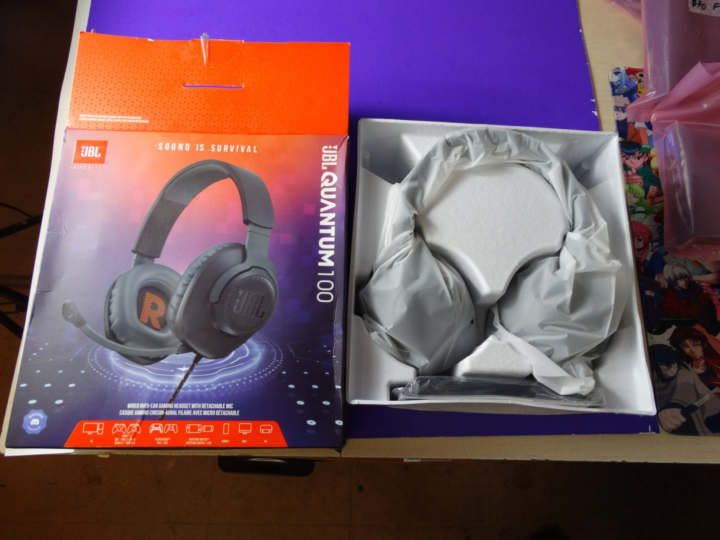 JBL Quantum 100 – Wired Over-Ear Gaming Headset with Flip-Up Mic - WeBuyElectronic