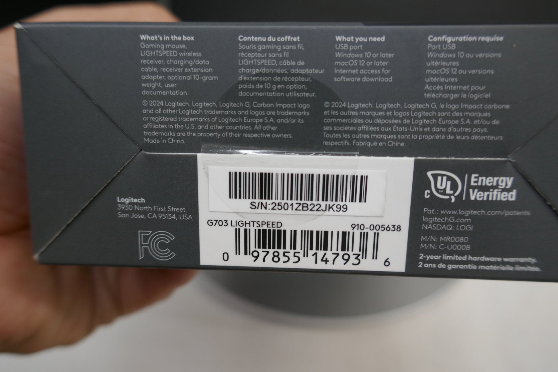 Logitech G703 (910-005638) Lightspeed Wireless Gaming Mouse – HERO Sensor, RGB, Rechargeable - WeBuyElectronic