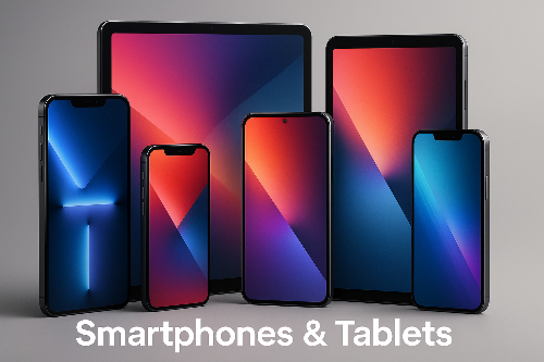 Smartphones & Tablets.
please have the text "Smartphones & Tablets" at the bottom