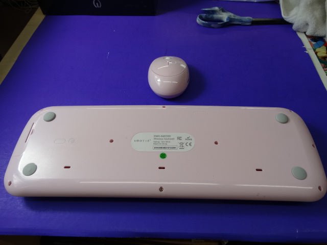 UBOTIE Wireless Keyboard and Mouse Set Pink Purple Retro Typewriter Style - WeBuyElectronic